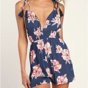 Blue floral romper